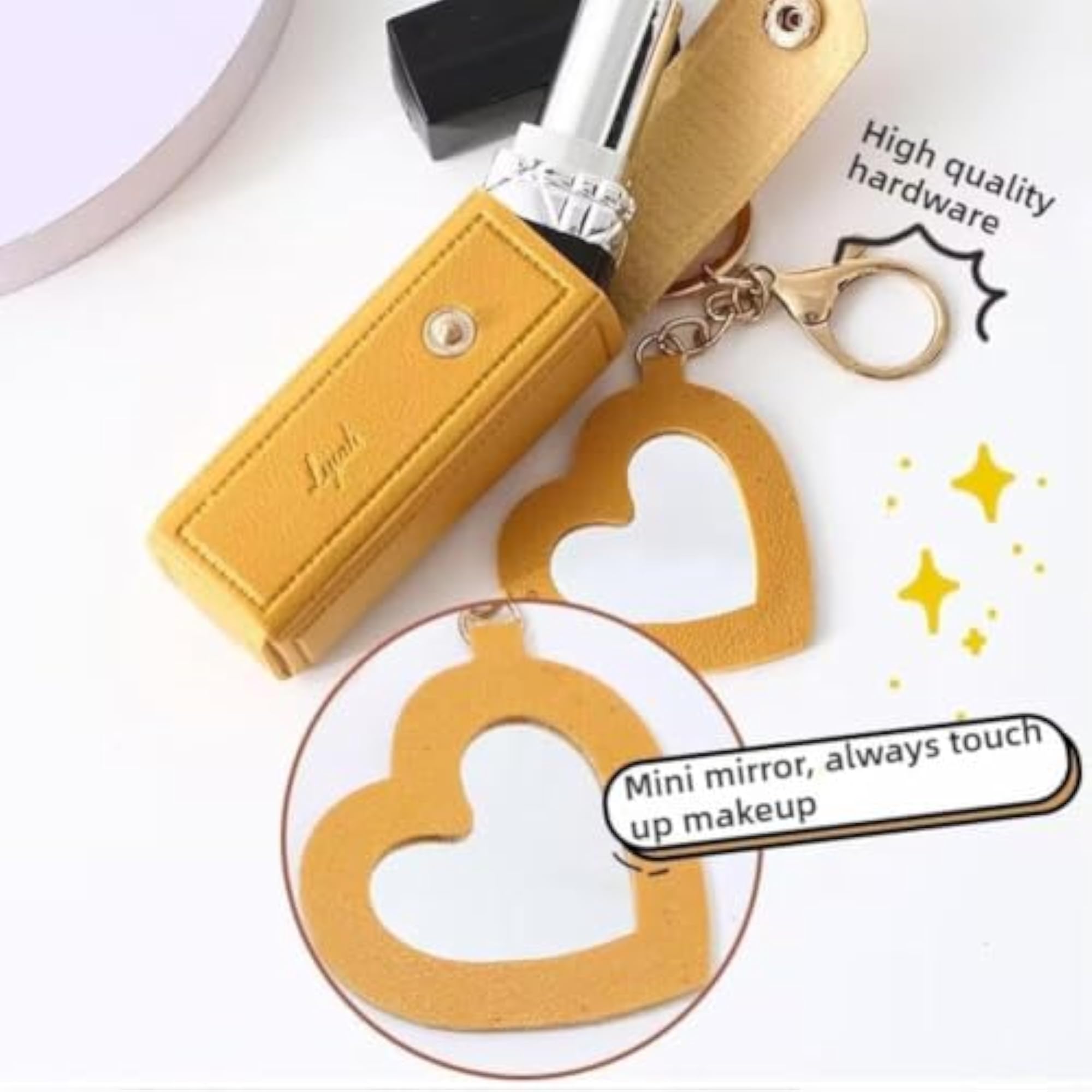 Soft Leather Chapstick Holder with Keychain